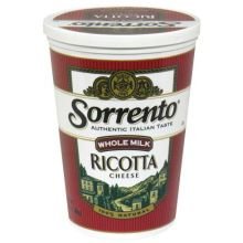 Sorrento Whole Milk Select Ricotta Cheese, 3 Pound -- 6 per case.