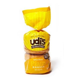 Udis Gluten Free Plain Bagel, 14oz (Pack of 3)