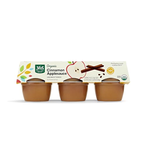 365 Organic Cinnamon Applesauce Unsweetened, 6 Pack