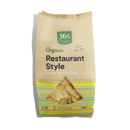 365 Organic Restaurant Style White Corn Tortilla Chips, 14 oz