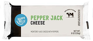 Amazon Brand - Happy Belly Pepper Jack Cheese Block, 8 Oz