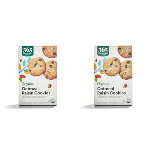 365 Oatmeal Raisin Organic Cookies, 12 Ounce, Pack of 2