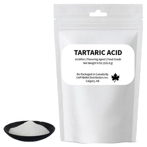 Tartaric Acid Food Grade - 8 Oz - Sold by CAPYBARA Distributors Inc.