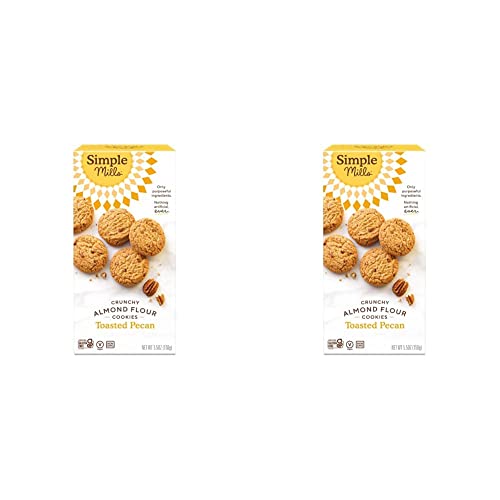 Simple Mills Almond Flour Crunchy Cookies, Toasted Pecan, 5.5 oz (Pack of 2)