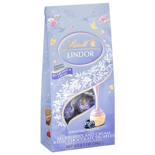 Lindt LINDOR Blueberries & Cream White Chocolate Truffles, 8.5 oz