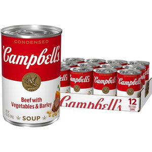 Campbell's Condensed Beef with Vegetables & Barley Soup, 10.5 Oz (Pack of 12)