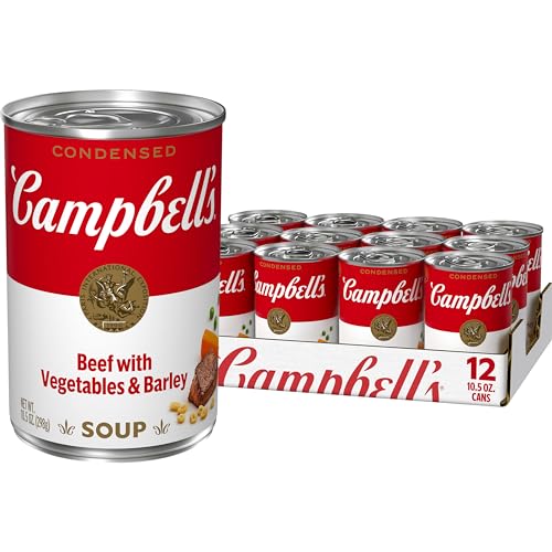 Campbell's Condensed Beef with Vegetables & Barley Soup, 10.5 Oz (Pack of 12)