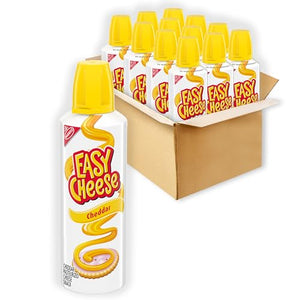 Easy Cheese Cheddar Cheese Snack, 12 - 8 oz Cans