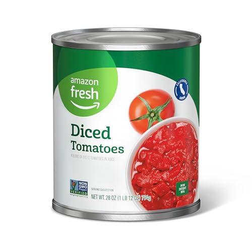 Amazon Fresh Diced Canned Tomatoes, 28 oz