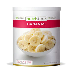 Nutristore Freeze Dried Bananas | 20 Servings | Emergency Survival Food