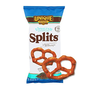 Unique Snacks Unsalted Splits Pretzels, 11 Oz, 3-Pack