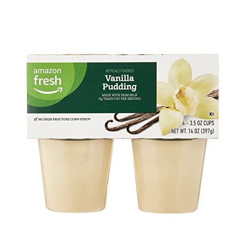 Amazon Fresh Vanilla Pudding Cups, 4 Count