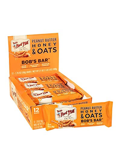 Bob's Red Mill Peanut Butter Honey & Oat Bars, 1.76 Ounce (Pack of 12)