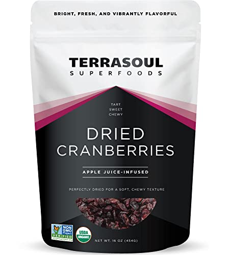 Terrasoul Superfoods Organic Dried Cranberries, 16 Oz