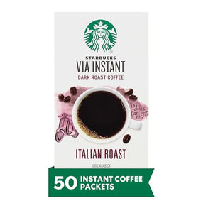 Starbucks VIA Instant Dark Roast Coffee, 50 Packets