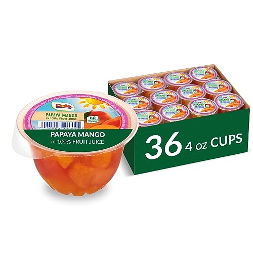 Dole Papaya Mango In 100% Fruit Juice, 4oz (36 Cups)