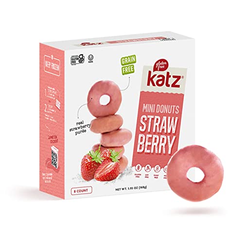 Katz Gluten Free Mini Strawberry Glazed Donuts, 6 oz (Pack of 3)