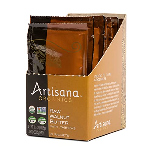 Artisana Organics Raw Walnut Butter with Cashews, 1.06oz Pouches (10 Pack)