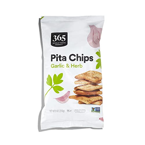 365 Garlic Herb Pita Chips, 9 oz