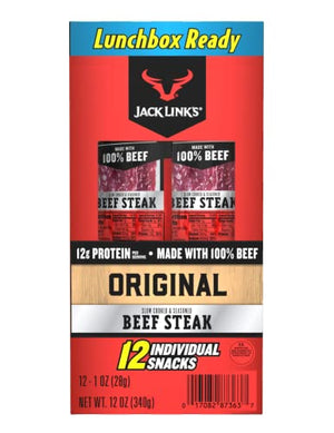 Jack Links Original Beef Steak Strips, 1 Ounce (Pack of 12)