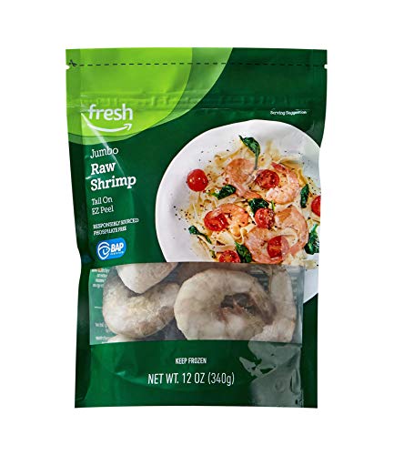 Amazon Fresh Raw Jumbo Easy Peel Tail On Shrimp, 12 Oz