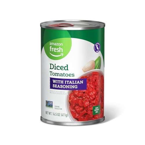 Amazon Fresh Diced Tomatoes with Italian Seasonings, 14.5 Oz