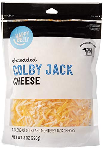 Amazon Brand - Happy Belly Shredded Colby Jack Cheese, 8 oz