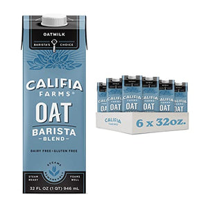 Califia Farms Oat Barista Blend Oat Milk, 32 oz, Pack of 6