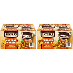 Snyder's Pretzel Sandwiches, Cheddar Cheese, 30 Ct (Pack of 2)