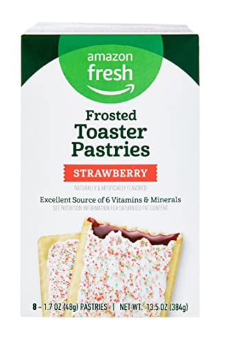 Amazon Fresh Frosted Strawberry Toaster Pastries, 8 Count