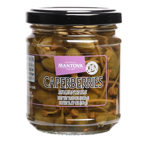 Mantova Caperberries in Vinegar Brine, 7.05 oz (Pack of 2)