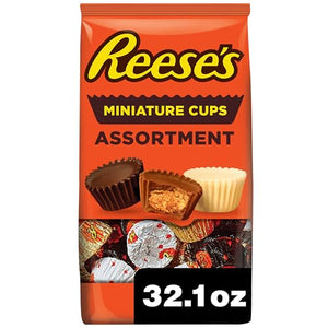 REESE'S Miniatures Assorted Peanut Butter Cups, 32.1 oz