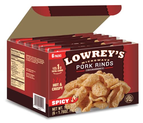 Lowrey's Bacon Curls Microwave Pork Rinds, 1.75oz (Pack of 6)