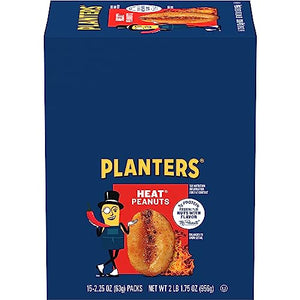 Planters Heat Peanuts, 2.25oz Bags, Pack of 15