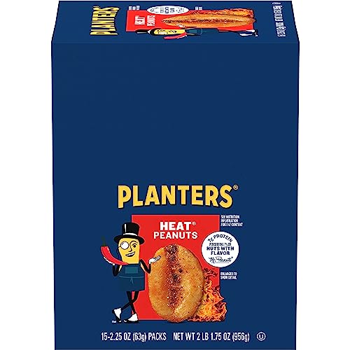 Planters Heat Peanuts, 2.25oz Bags, Pack of 15