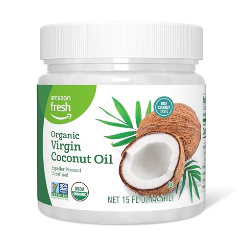 Amazon Fresh Organic Virgin Coconut Oil, 15 Fl Oz