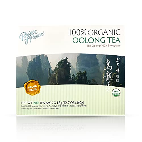 Prince of Peace 100% Organic Oolong Tea, Family Size, 200 Bags