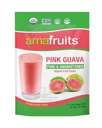 Amafruits Pink Guava Frozen Puree, 20 Packs x 3.5oz