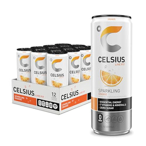 CELSIUS Sparkling Orange Energy Drink, 12 Fl Oz, 12 Pack