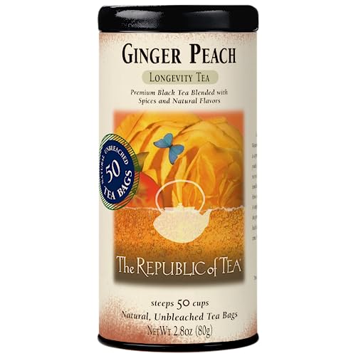 The Republic of Tea Ginger Peach Black Tea, 50 Count