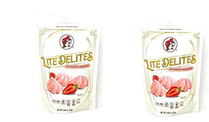 Buc-ee's Lite Delites Strawberry Meringues Cookies, Pack of 2