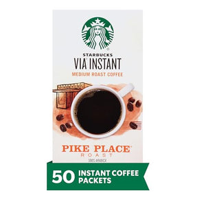 Starbucks VIA Instant Coffee, Pike Place Roast, 50 Packets