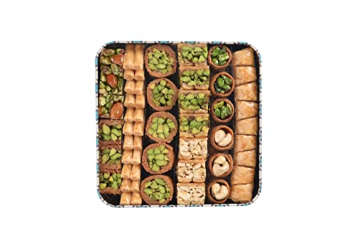 Al Nejmah Sweets Assorted Baklava Tin Box, 60-67 pcs