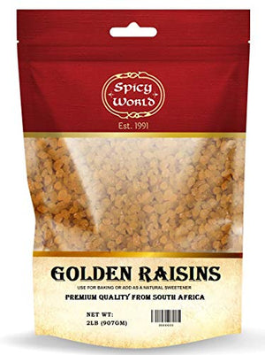 Spicy World Golden Raisins 2 LB Bulk Bag