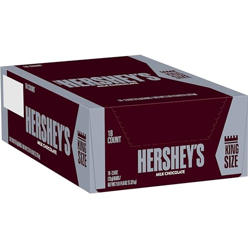 HERSHEY'S Milk Chocolate King Size, Candy Bars, 2.6 oz (18 Count)