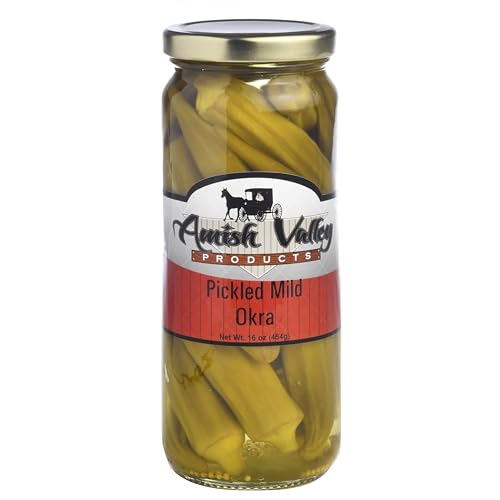 Amish Valley Pickled Crisp Okra, Mild, One Jar