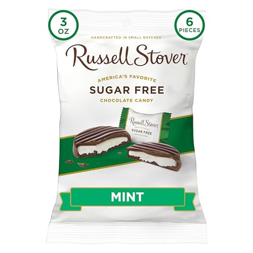 Russell Stover Sugar Free Dark Chocolate Mint Patties, 3 oz