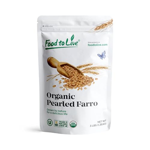 Food to Live Organic Italian Pearled Farro, 3 Pounds