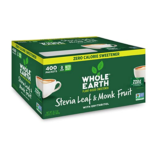 Whole Earth Stevia & Monk Fruit Sweetener, 400 Count