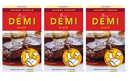 Savory Choice Beef Demi Glace Reduction Sauce, 75gr (3 pack)